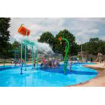 Customized Fiberglass Water Park Pouring Bucket And Galvanized Steel Water Curtain for sale