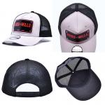 Structured 5 Panel Trucker Cap Embroidered Debossed Metal Badge Eyelets for sale
