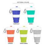SGS Collapsible Silicone Drinking Coffee Cup 550ML With Lid