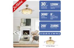 China Three Blades 107cm Folding Chandelier Ceiling Fan Retractable Blades supplier