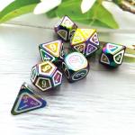 Solid Colorful Metal Dice Set Electric Sword Craft Dragon And Dungeon for sale