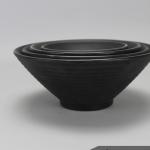 Simple Black Melamine Soup Bowl for Large Ramen Noodle for sale