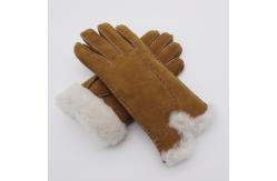 China Wholesale customized original winter Australia sheepskin shearling gloves with real fur cuff supplier