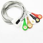 5 Leads IEC AHA ECG Patient Cable With Snap Type For Holter Recorder for sale