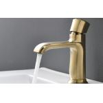 Golden Brass Hotel SUS Brushed Brass Bathroom Faucet for sale