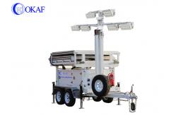 China Emergency Rescue Mobile Sentry Security Trailer Self Locking IP65 With 6x200w LED Lamps supplier