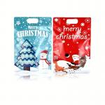 Christmas Stand Up Pouch With Handle, Snack Zipper Packaging Bag With Window for sale