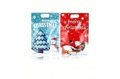 China Christmas Stand Up Pouch With Handle, Snack Zipper Packaging Bag With Window supplier