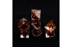 China Pomegranate liquid natural resin multi -faceted tablet game dice set dnd dice supplier