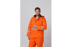 China Fr Winter Jacket With Reflective Tape , 350gsm Flame Resistant Winter Coats supplier