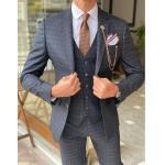 45% Wool Blue Tuxedo Suit for sale