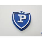 Silicone Rubber Clothing Main Label , Black 3D Effect Sew On Logo Patches