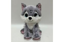 China 2024 New Big Eyes Series Sitting Husky Plush Toy BSCI Audit Factory supplier