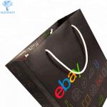 Offset Printing Black Paper Gift Bags With Handles Eco Friendly for sale