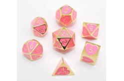 China Odorless Portable Pink Metal Dice , Hand Carved Role Playing Dice supplier