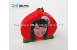 China OEM Funny Red Peach Shaped Musical Keyring , Custom Talking Keychain supplier