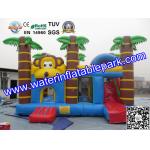 Trees Themed Inflatable Bouncy Castle With Slide / Monkey Moonwalk Moon Bounce Rental