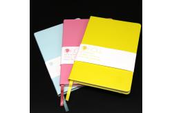 China Elastic Band Closure PU Leather Notebook , Premium Paper A5 Dotted Notebook supplier