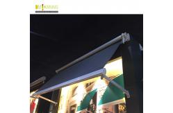 China Aluminum Retractable Window Awnings Drop Arm Remote Control Deck Awnings supplier