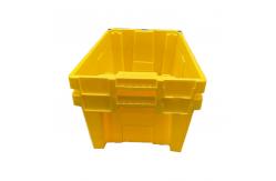 China HDPE Yellow Nestable Plastic Crate Heavy Duty Stackable Moving Crates supplier