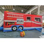 Red And Blue Inflatable Car Bounce House Fire Truck Jumping Castle