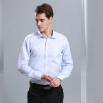 White Cotton Adults Office Work Uniforms Curved Waist Design With Stand Up Collar for sale