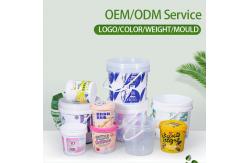 China Customized Logo PP Transparent Packaging Bucket for Ice Cream Container 100% Material supplier