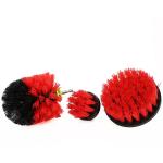 Power Scrub 3 Piece Drill Brush Set Polypropylene Nylon Red Color 3.5 for sale