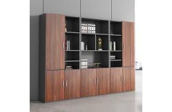 China 71 Inch Office Wooden Filing Cabinets Boss Desk Matching Bookcase Brown supplier