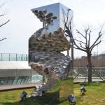 Outdoor Stainless Steel Garden Sculpture With Highly Mirror Polished Finish for sale