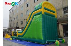 China Inflatable Slippery Slide Football Theme Kids Tarpaulin Inflatable Bounce House Slide Jumping Castle supplier