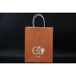 Custom Orange Eco Paper Bags With Handles Twisted Solid Plate Printing for sale