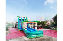 China Long Palm Tree Bounce House Pool Inflatable Water Slide supplier