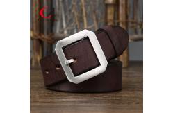 China 120cm Length Genuine Leather Belt With Smooth Strap Solid Pattern supplier