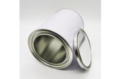 China White Round Tin Containers With Lids 4L Empty Metal Tins supplier