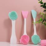 Skin Friendly Silicone Face Scrub Brush With PP Handle for sale