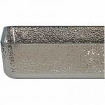 Silver Chromed Rectangular Above Counter Sink Shinning Shallow Vessel Bathroom Sink