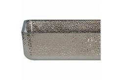 China Silver Chromed Rectangular Above Counter Sink Shinning Shallow Vessel Bathroom Sink supplier