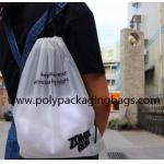 0.07mm White Frosted CPE Drawstring Back Pack For Fitness Convenient Storage Bag For Swimming, Fitness, Yoga, Outing for sale