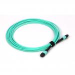 Data Center MPO To MPO 12 Core OM3 Fiber Patch Cord Low Loss Fiber Optic for sale