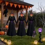 Halloween Witch Ground Light | 1.3m(H) | 45cm Plug Rod | Glowing Eyes & Sound | Eco-friendly & Waterproof | Home & Commercial | MOQ 500pcs