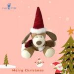 Stuffed Animal Soft Christmas Dog Toys Comfortable PP Cotton Filling Baby Huggable Doggy Doll for sale