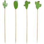 Customized Cactus Bamboo Food Picks For Appetizer Sandwich Burger Flower for sale
