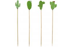 China Customized Cactus Bamboo Food Picks For Appetizer Sandwich Burger Flower supplier