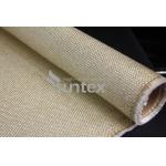 Easy To Be Sewn Fabricated Vermiculite Coated Fiberglass Fabric For Gaskets Oven Door Seals for sale