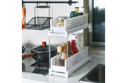 China Double Tiers Plastic Pantry Shelves PP Shelf Plastic Kitchen Rack supplier