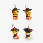 Cartoon Cotton Plush Toys , Duck Plush Doll Keyring pvc polyester Material