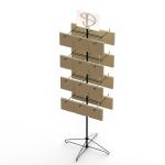 24 Pegs Spinner Rotatable Metal Floor Display Stands In Supermarket for sale