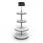 Customized Round  Fashion Style Wine Display Rack Sparkling Beverage Metal Display Stands Wine Rack Metal for liquor store for sale