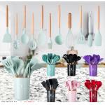 undegradable Silicone Kitchen Utensil Sets , Minimalist 12 Piece Silicone Utensil Set for sale